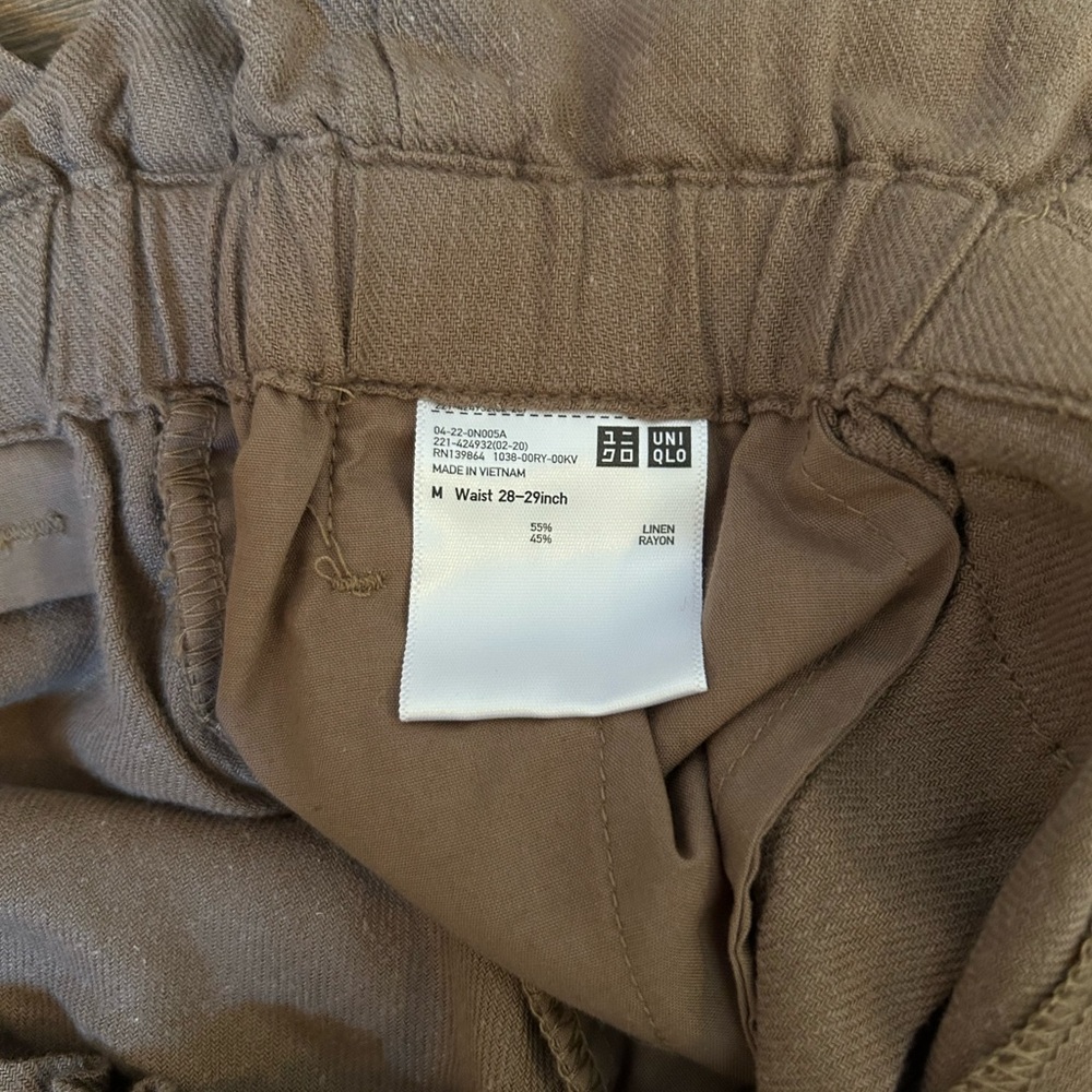 Uniqlo Tan Wide Leg High-Waisted Pants Size M - Picture 8 of 9